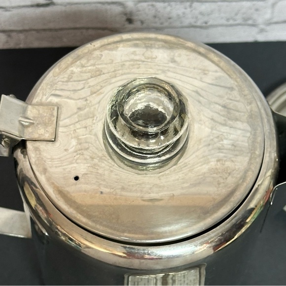 Vintage Metal Percolator Coffee Pot 9 Cup Nine Cups Glass Knob Lid - Picture 11 of 11